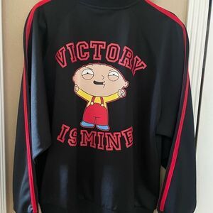 Family Guy Vintage Side Black and Red Track Jacket M Hot Topic Original